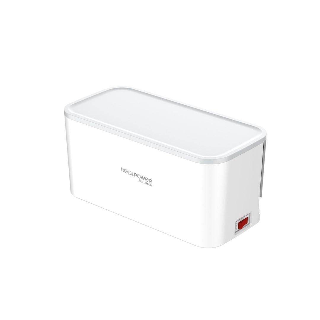 PowerBox 522 kabelskjuler med stikdåse - 1,5 m, 5 udtag, 4×USB og 2×USB-C - hvid billede