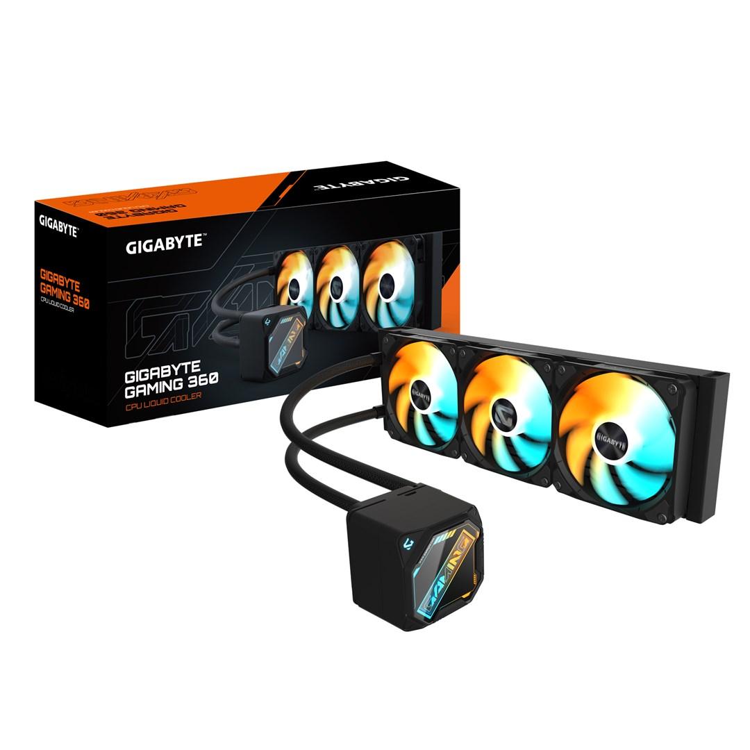 Gigabyte Gaming 360 - AIO væskekøler til CPU, 360 mm med 3×120 mm ARGB-ventilatorer, slide-in kædeforbindelse, kompatibel med Intel LGA 1851/1700/1200 og AMD AM5/AM4