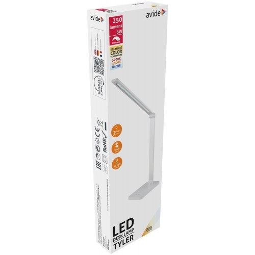 LED bordlampe 6 W - hvid, justerbar og dæmpbar (ABLDL-6W-TYL-W)