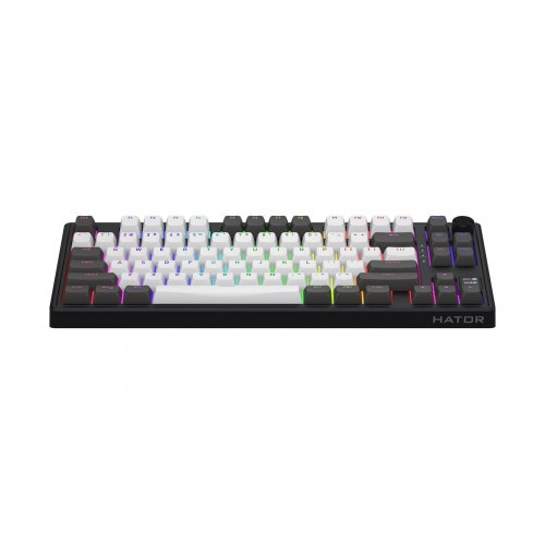 Hator Skyfall Pro Wireless 80 - mekanisk gaming-tastatur, 80&nbsp;%, RGB, USB/2,4&nbsp;GHz/Bluetooth - sort/grå (US)