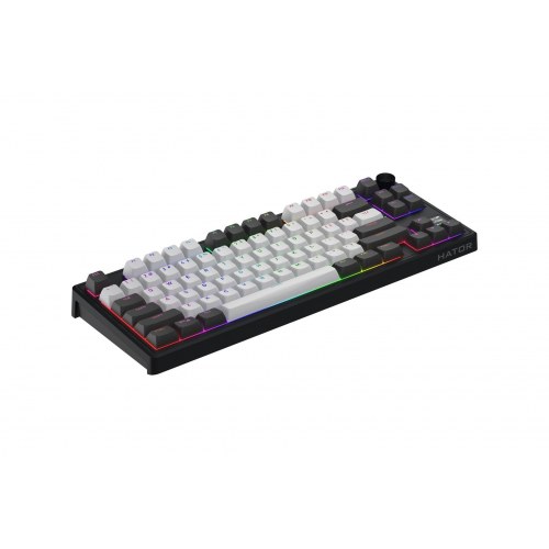 Hator Skyfall Pro Wireless 80 - mekanisk gaming-tastatur, 80&nbsp;%, RGB, USB/2,4&nbsp;GHz/Bluetooth - sort/grå (US)