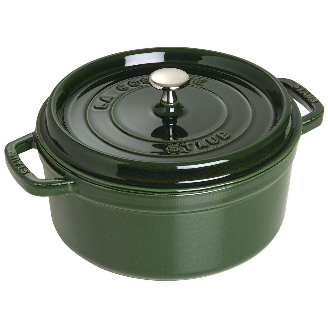 STAUB rund gryde/cocotte 24 cm - grøn