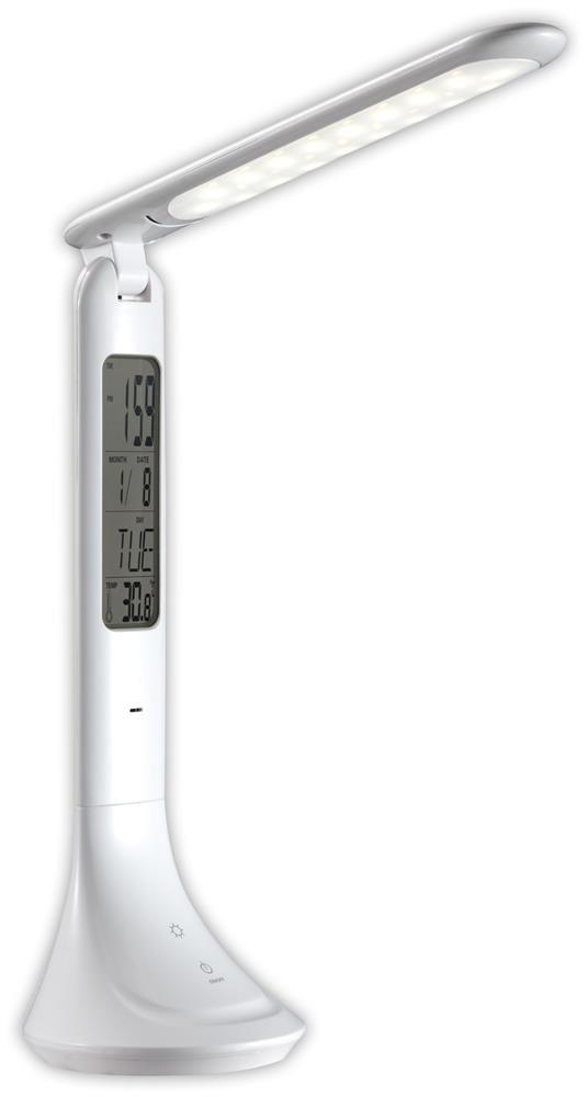 LED bordlampe med kalender, display og dæmper - 5 W, hvid