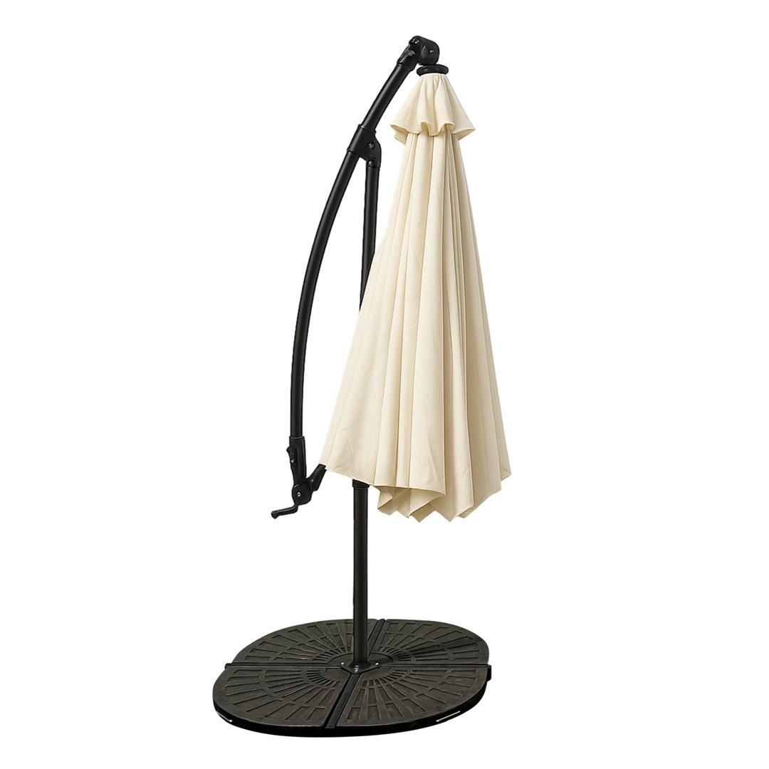 Extralink hængeparasols - 3 m sekskant, beige med sort stel