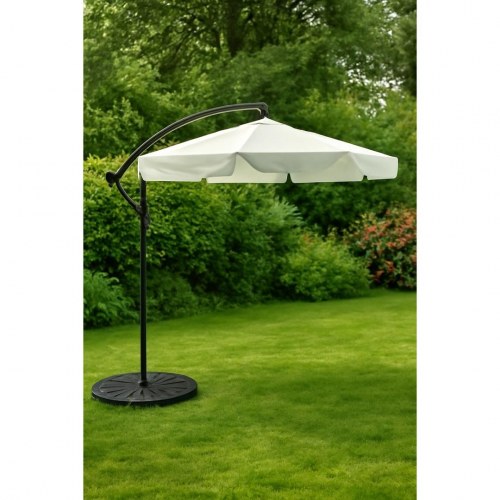 Extralink hængeparasols - 3 m sekskant, beige med sort stel