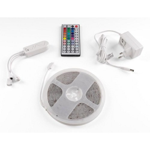 LED lysbånd 5 m - RGB, IP65, 16 W, fjernbetjening, 12 V