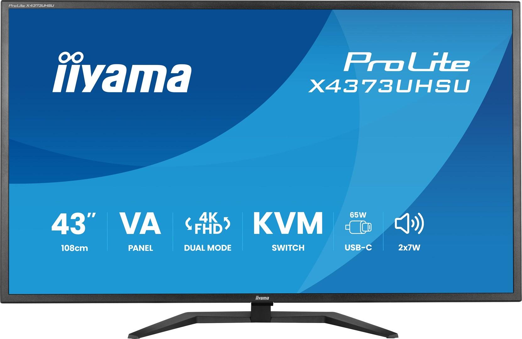 iiyama ProLite X4373UHSU-B2 43" 4K Ultra HD VA skærm - Sort