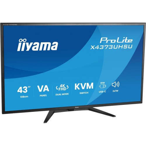 iiyama ProLite X4373UHSU-B2 43" 4K Ultra HD VA skærm - Sort