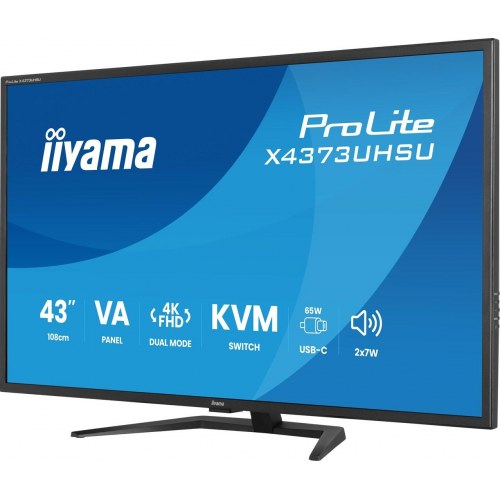 iiyama ProLite X4373UHSU-B2 43" 4K Ultra HD VA skærm - Sort