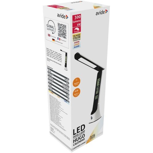 LED bordlampe med display 6 W - hvid/bronze