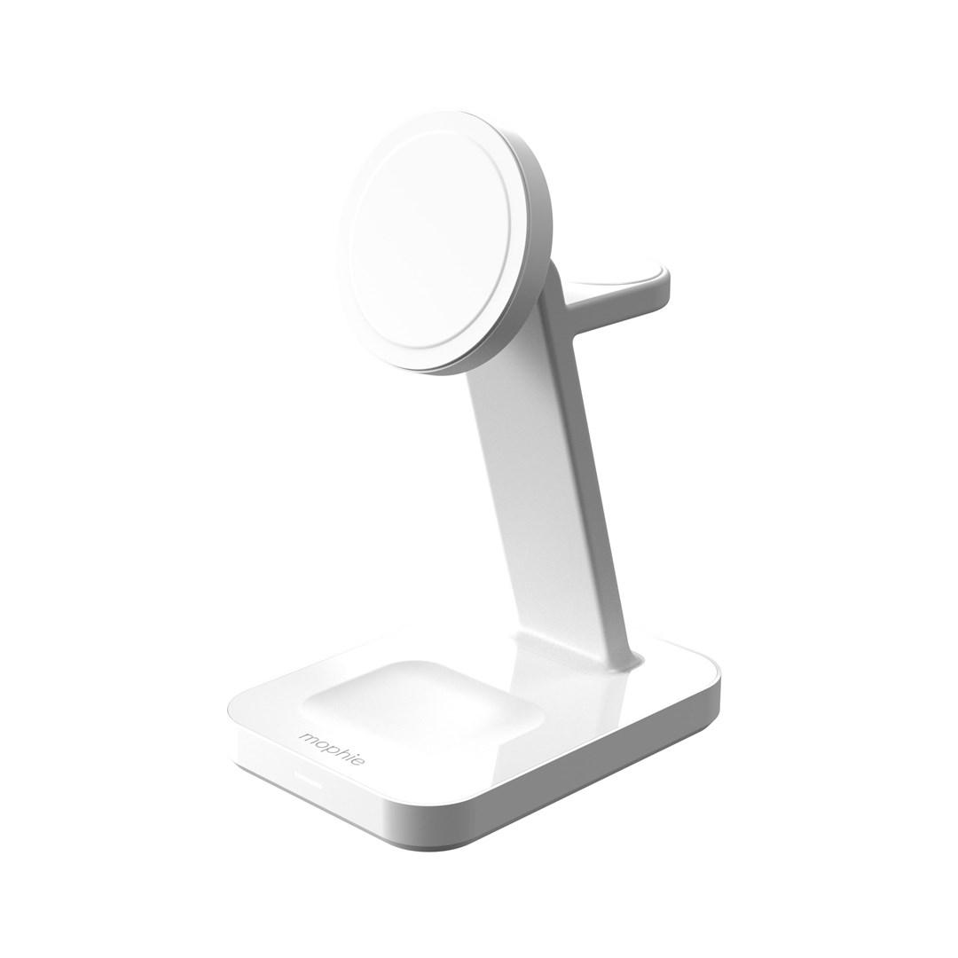 mophie snap+ 3-i-1 trådløs ladestander - hvid, 15 W, MagSafe-kompatibel