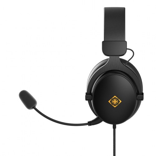 Gaming headset med bøjle - kablet, sort (aftagelig boom‑mikrofon)