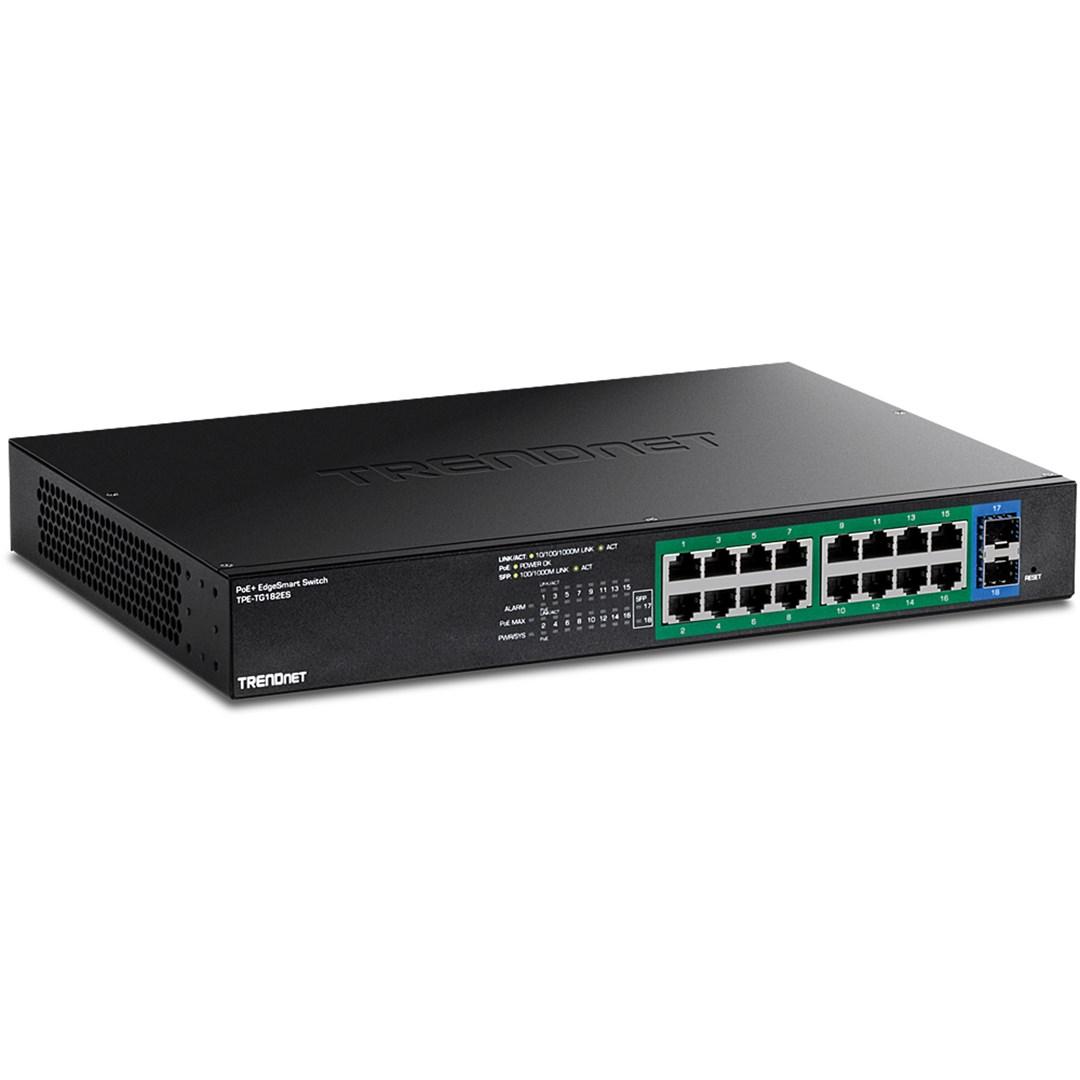 TRENDnet TPE-TG182ES administrerbar Gigabit PoE-switch - sort