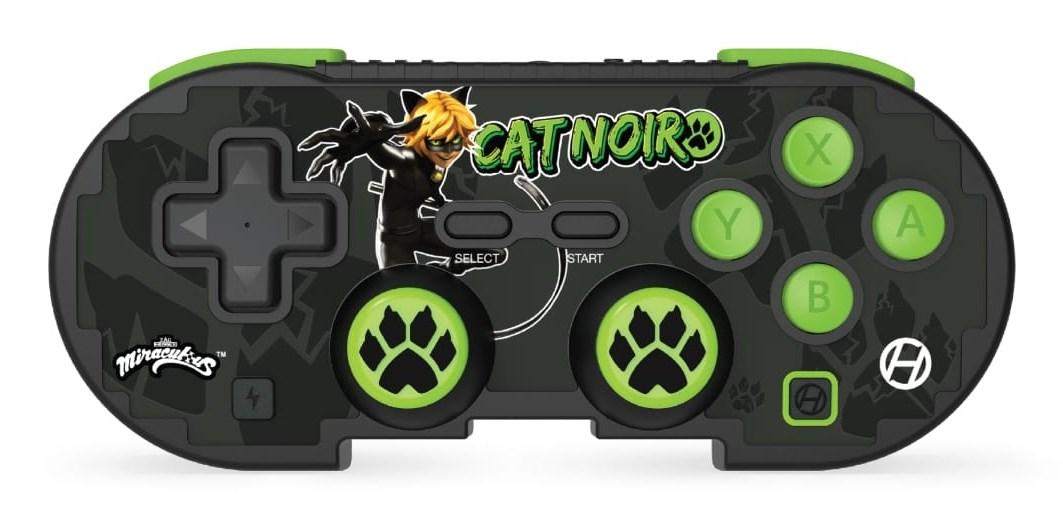Hyperkin Cat Noir trådløs Bluetooth gamepad - sort/grøn til PC, Nintendo Switch/OLED, Android, iOS og Mac