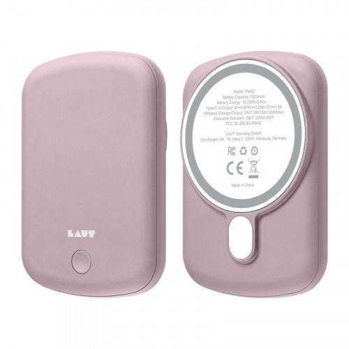 LAUT L_PCH_P powerbank 5.000 mAh med trådløs opladning - Pink