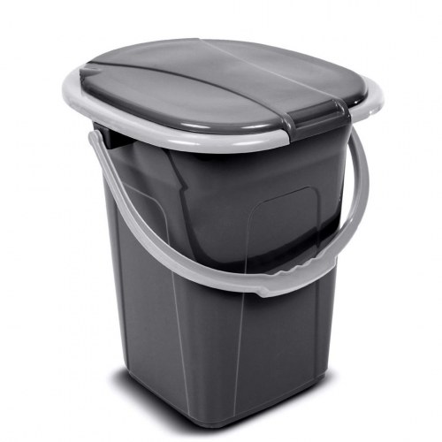 GreenBlue GB320 transportabel campingtoilet - spand/WC 19 l med hank, grå/sort