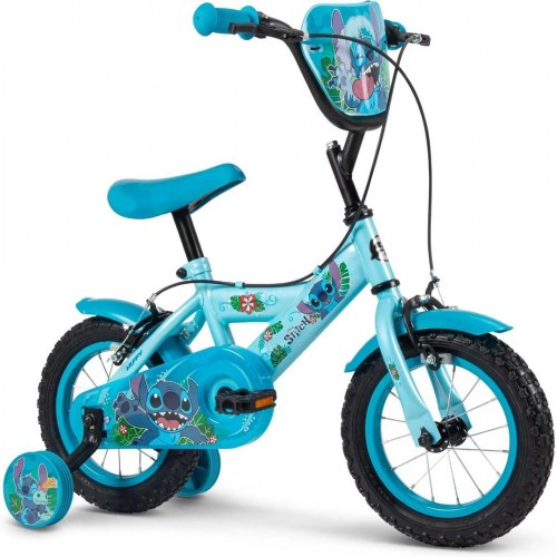 Huffy Disney Stitch 12" børnecykel - blå med støttehjul