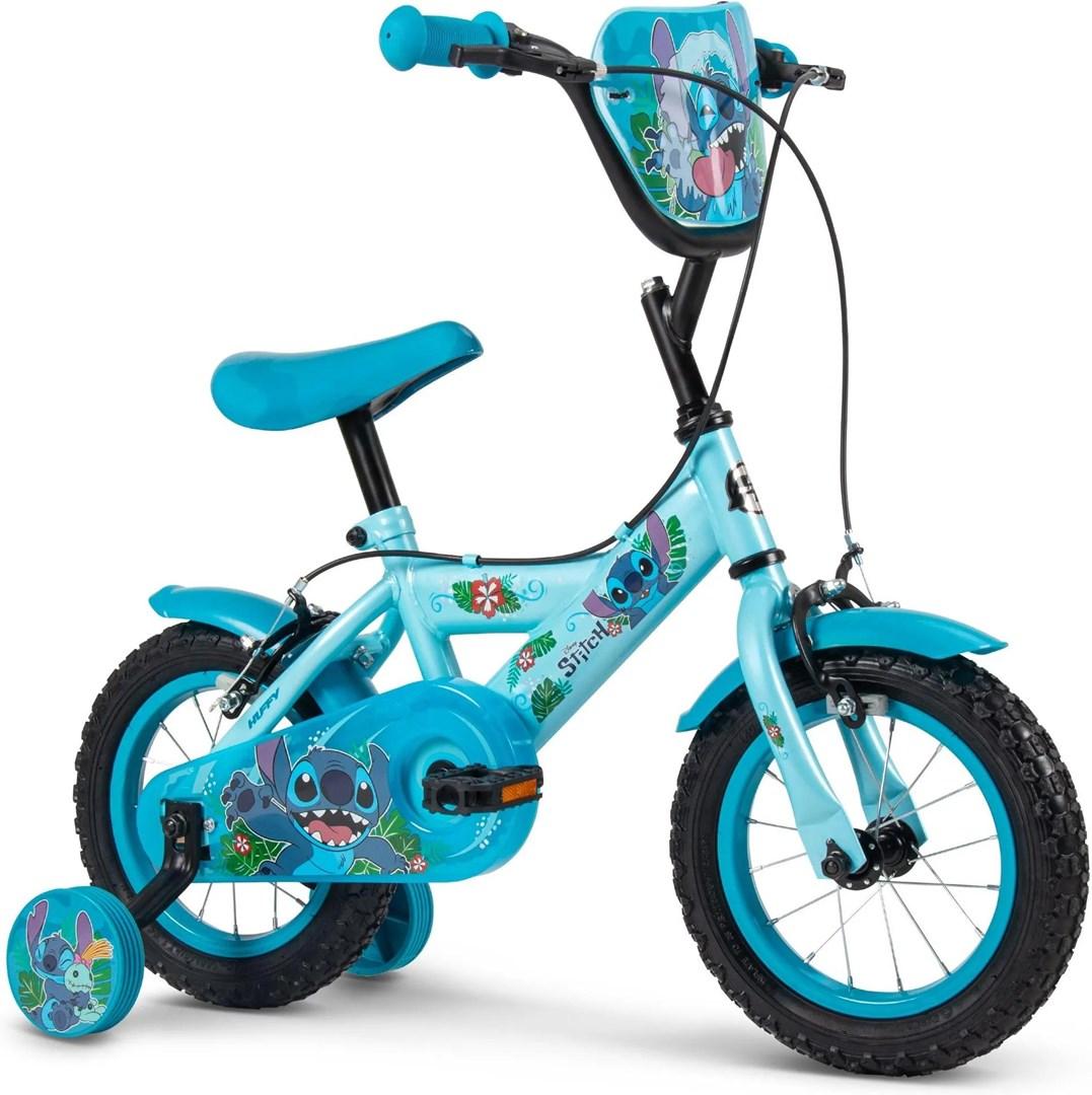 Huffy Disney Stitch 12" børnecykel - blå med støttehjul