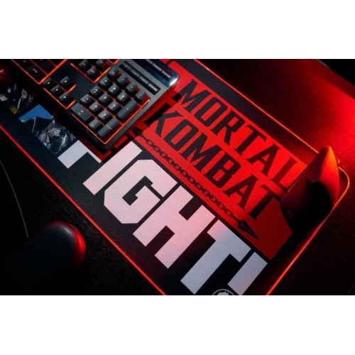 Gaming musemåtte med LED og trådløs oplader - 80 × 30 cm, sort/rød, Numskull Games 154922