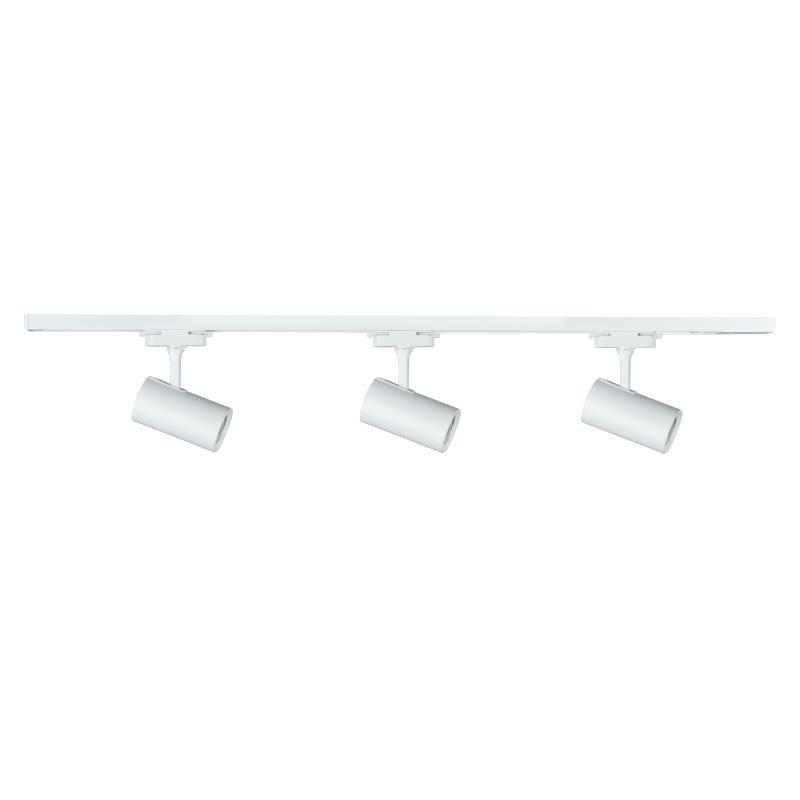 Skinne-spotlampe med 3 x GU10 - hvid (STR-3XGU10-W)