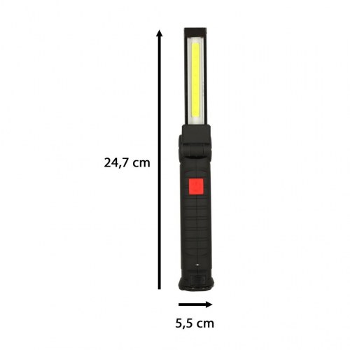 Værkstedslygte USB COB med magnet - genopladelig 1.200 mAh, 200 lm