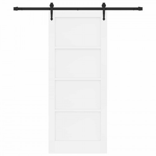 Skydedør ORKDAL Hvid og sort 83 x 202 cm Massivt fyrretræ