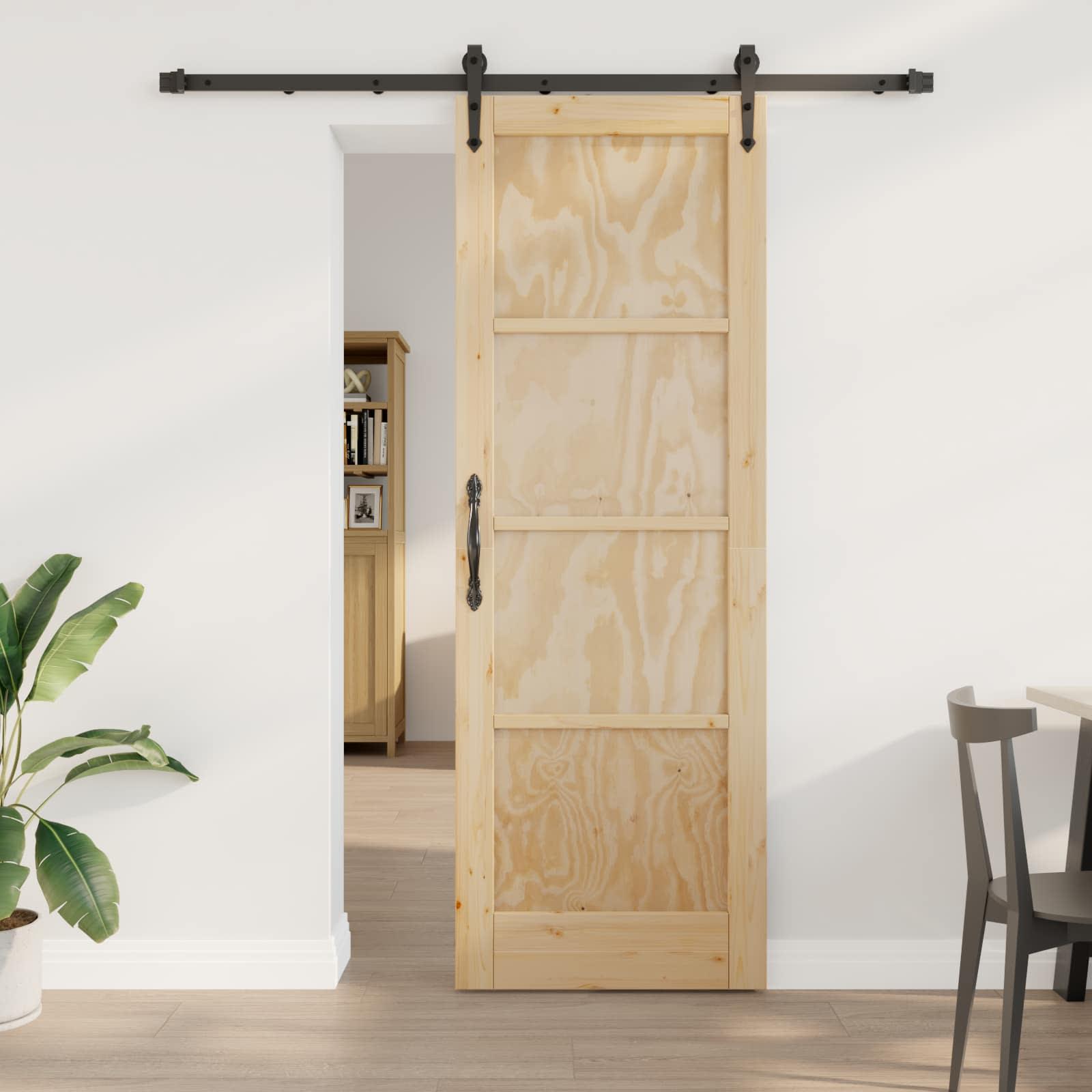 Skydedør ORKDAL Naturfarvet og sort 73,5 x 211 cm