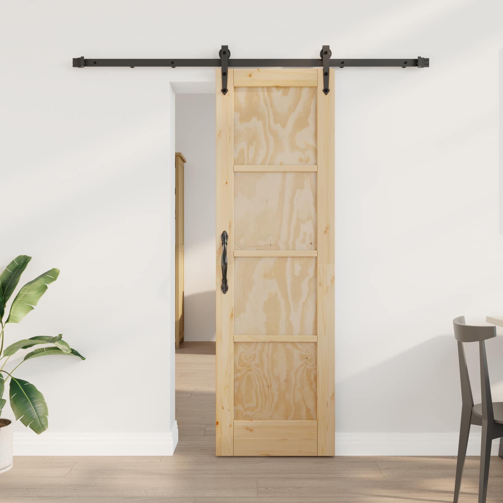 Skydedør ORKDAL Naturfarvet og sort 61 x 198,5 cm