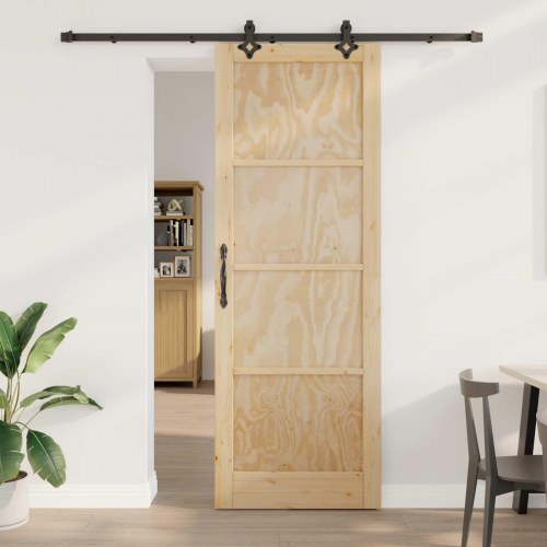 Skydedør ORKDAL Naturfarvet 83 x 232 cm Massivt fyrretræ