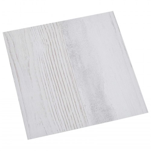 Selvklæbende Gulvplanker 30,5 x 30,5 cm 20 stk PVC Hvid og træ