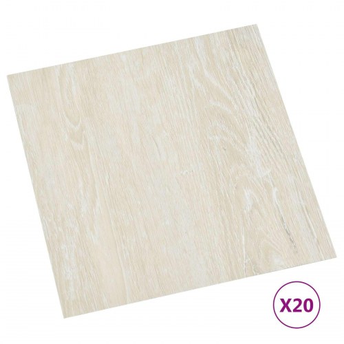 Selvklæbende Gulvplanker 30,5 x 30,5 cm 20 stk PVC Cremefarvet