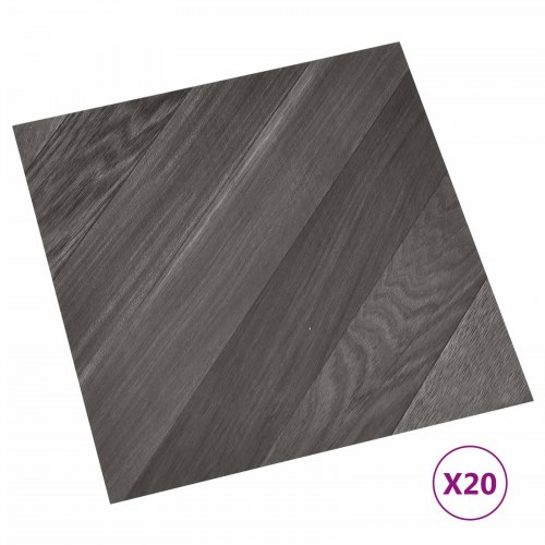 Selvklæbende Gulvplanker 30,5 x 30,5 cm 20 stk PVC Stribet Grå