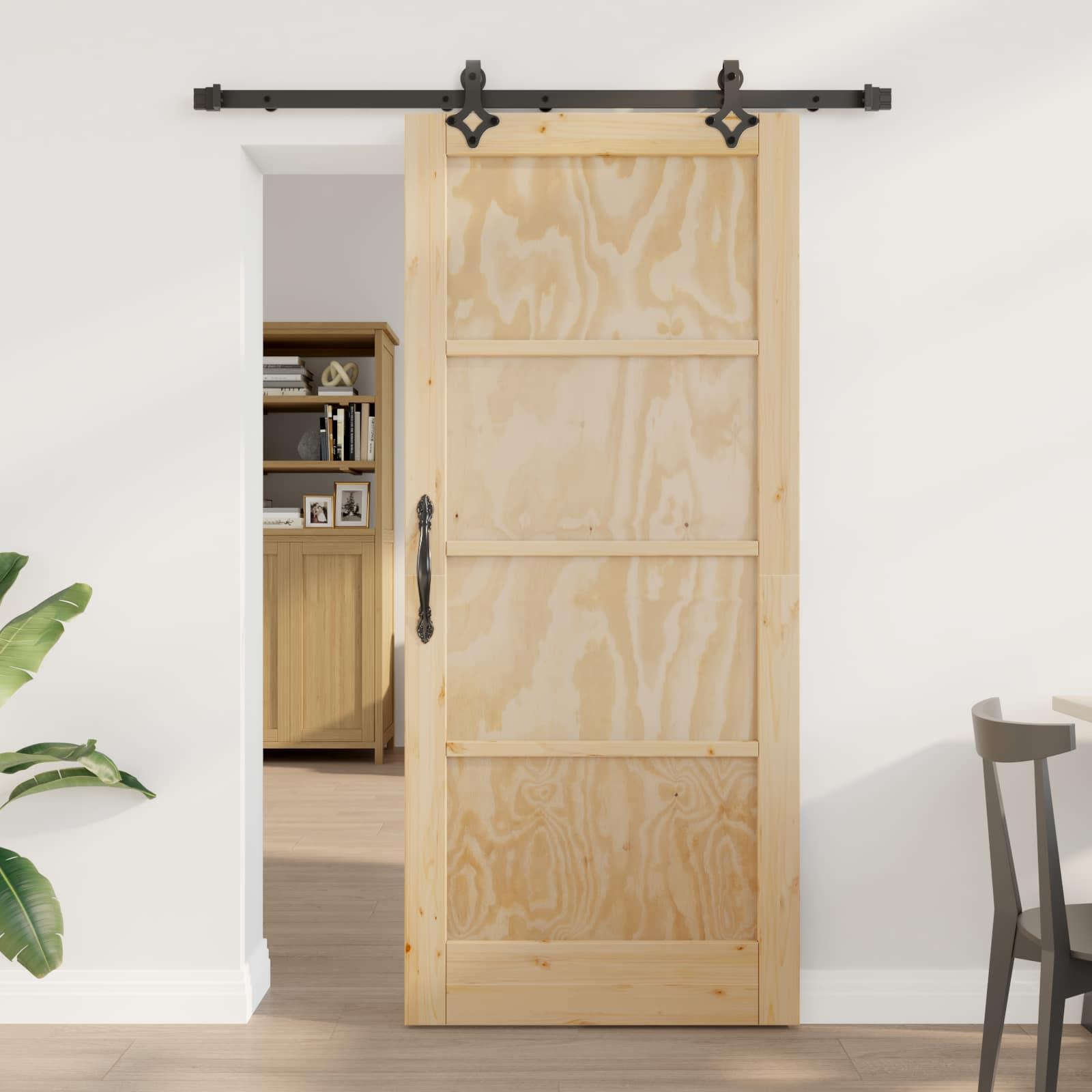 Skydedør ORKDAL Naturfarvet 86 x 198,5 cm Massivt fyrretræ