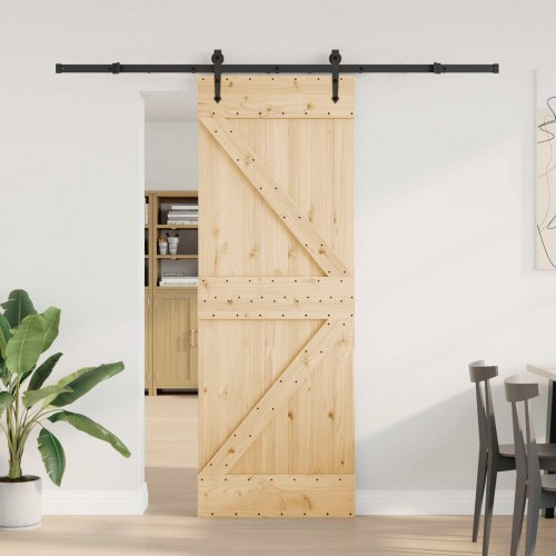 Skydedør NARVIK Naturfarvet og sort 70 x 210 cm (213,5 cm)