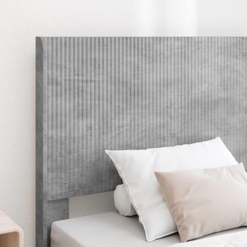 Sengestel med opbevaring og hovedgærde Betongrå 90 x 190 cm