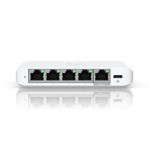 Ubiquiti UniFi Flex Mini 2.5G - administreret PoE switch, 5x 2,5G Ethernet, desktop - hvid