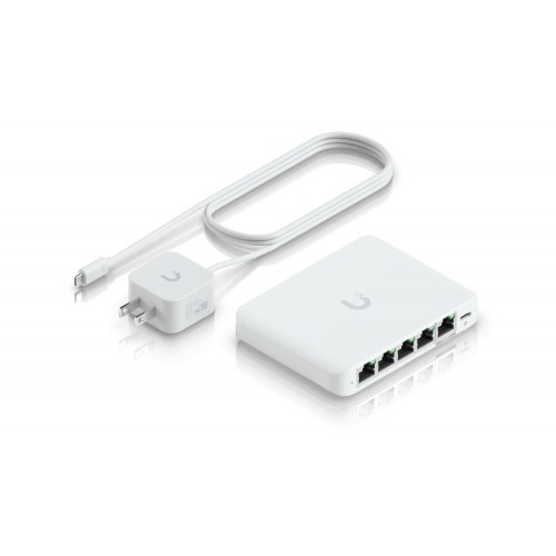 Ubiquiti UniFi Flex Mini 2.5G - administreret PoE switch, 5x 2,5G Ethernet, desktop - hvid