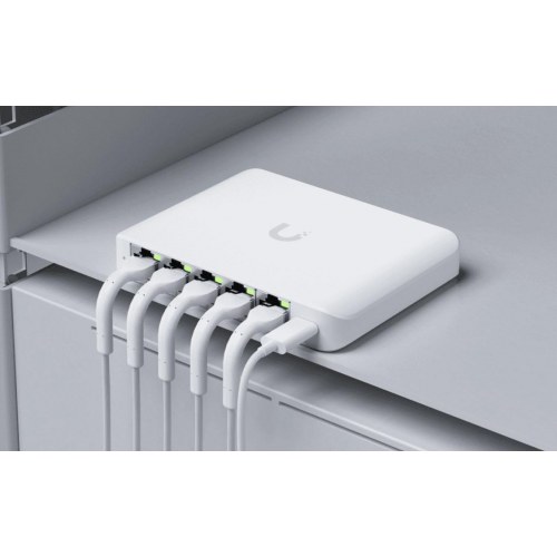 Ubiquiti UniFi Flex Mini 2.5G - administreret PoE switch, 5x 2,5G Ethernet, desktop - hvid