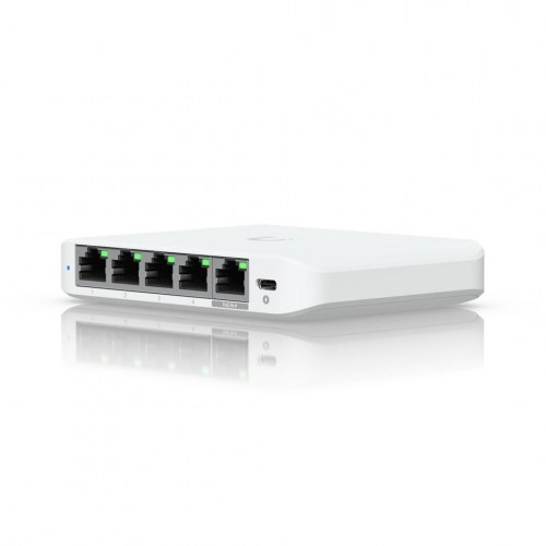 Ubiquiti UniFi Flex Mini 2.5G - administreret PoE switch, 5x 2,5G Ethernet, desktop - hvid