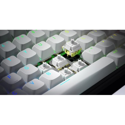 Skyfall Wireless 80 gamingtastatur - USB, RF og Bluetooth 5.3, 80%, RGB, sort/hvid