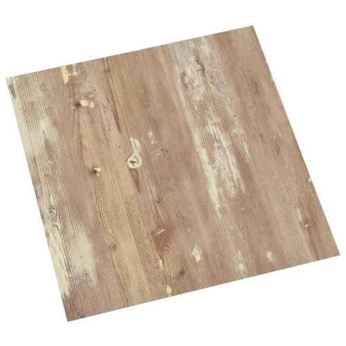 Selvklæbende Gulvplanker 30,5 x 30,5 cm 20 stk PVC Brun og hvid