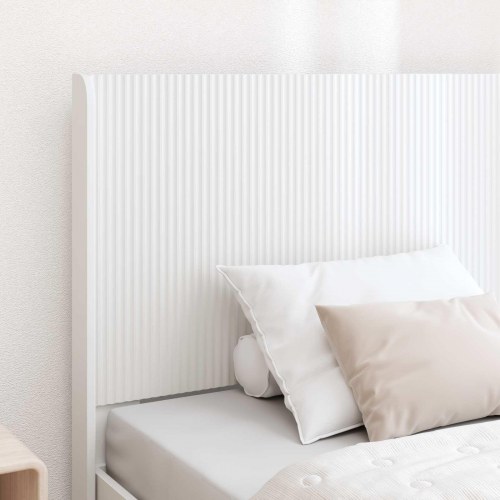 Sengestel med opbevaring og hovedgærde Hvid 90 x 200 cm