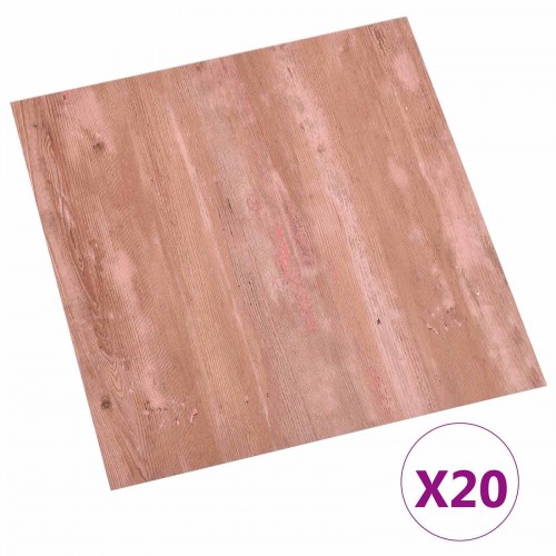 Selvklæbende Gulvplanker 30,5 x 30,5 cm 20 stk PVC Rød