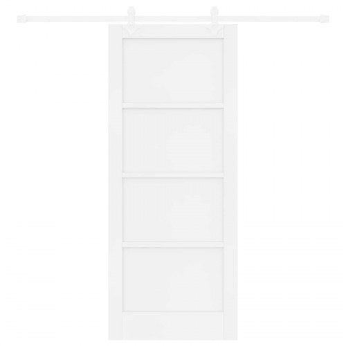 Skydedør Hvid 83 x 202 cm Massivt fyrretræ