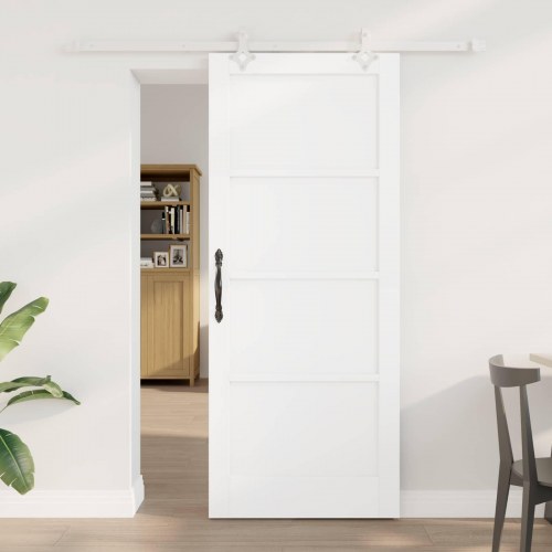 Skydedør Hvid 83 x 202 cm Massivt fyrretræ