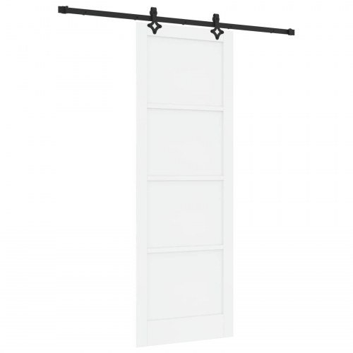 Skydedør Hvid og sort 83 x 232 cm Massivt fyrretræ