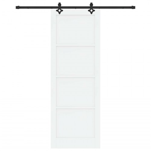 Skydedør Hvid og sort 83 x 232 cm Massivt fyrretræ