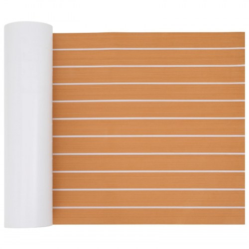 Bådmåtte Stribet Brun og hvid 240 x 60 cm EVA
