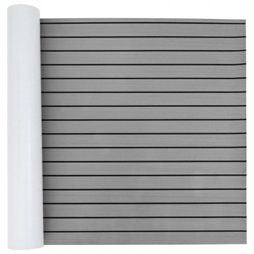 Bådmåtte Stribet Lys grå og sort 240 x 90 cm EVA