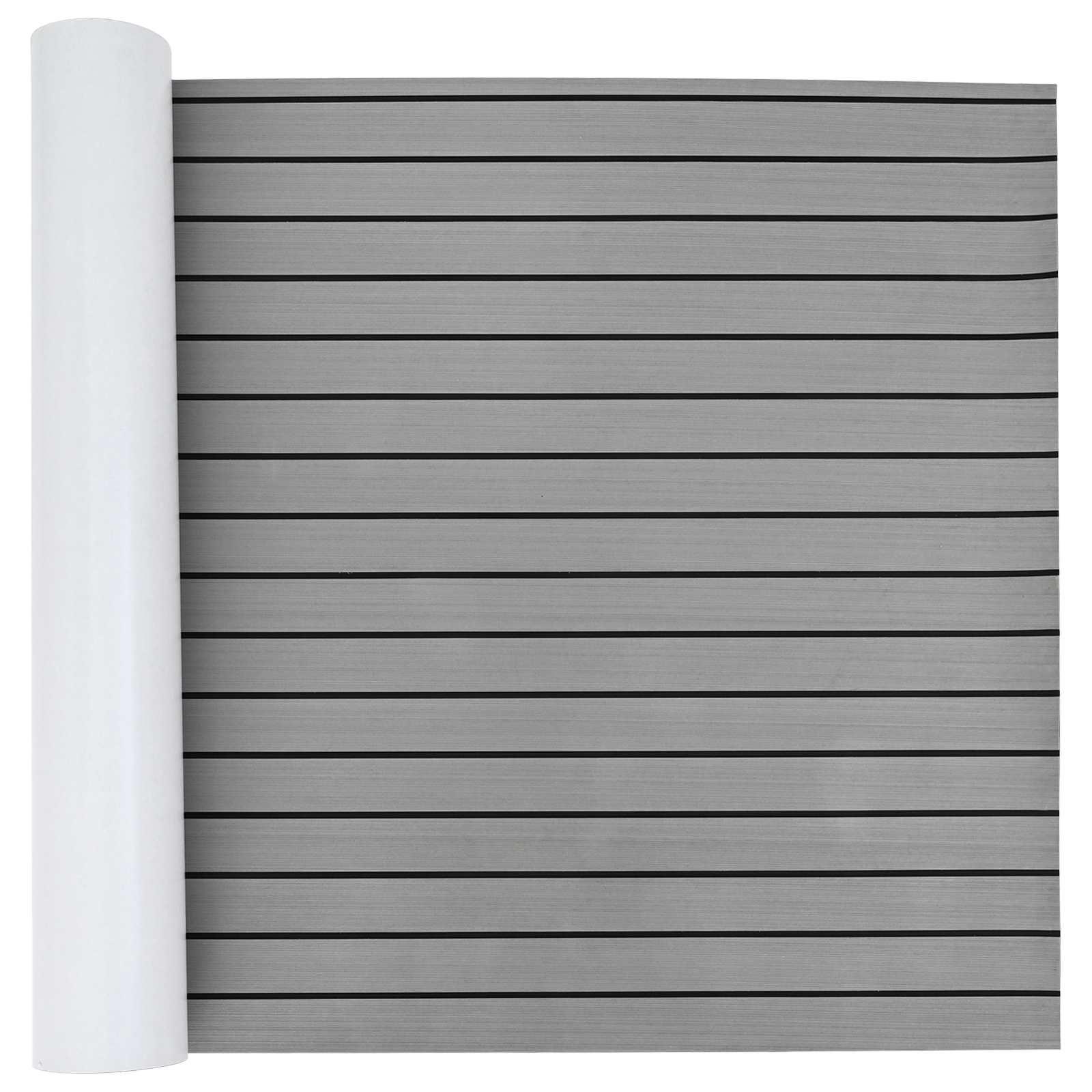 Bådmåtte Stribet Lys grå og sort 240 x 90 cm EVA